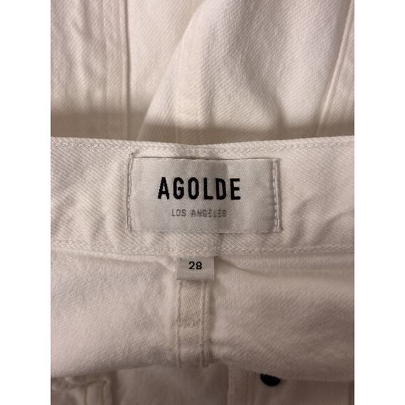 AGOLDE Jeans 28 Womens 90s Mid Rise Loose Fit White Distressed Denim - Picture 7 of 9